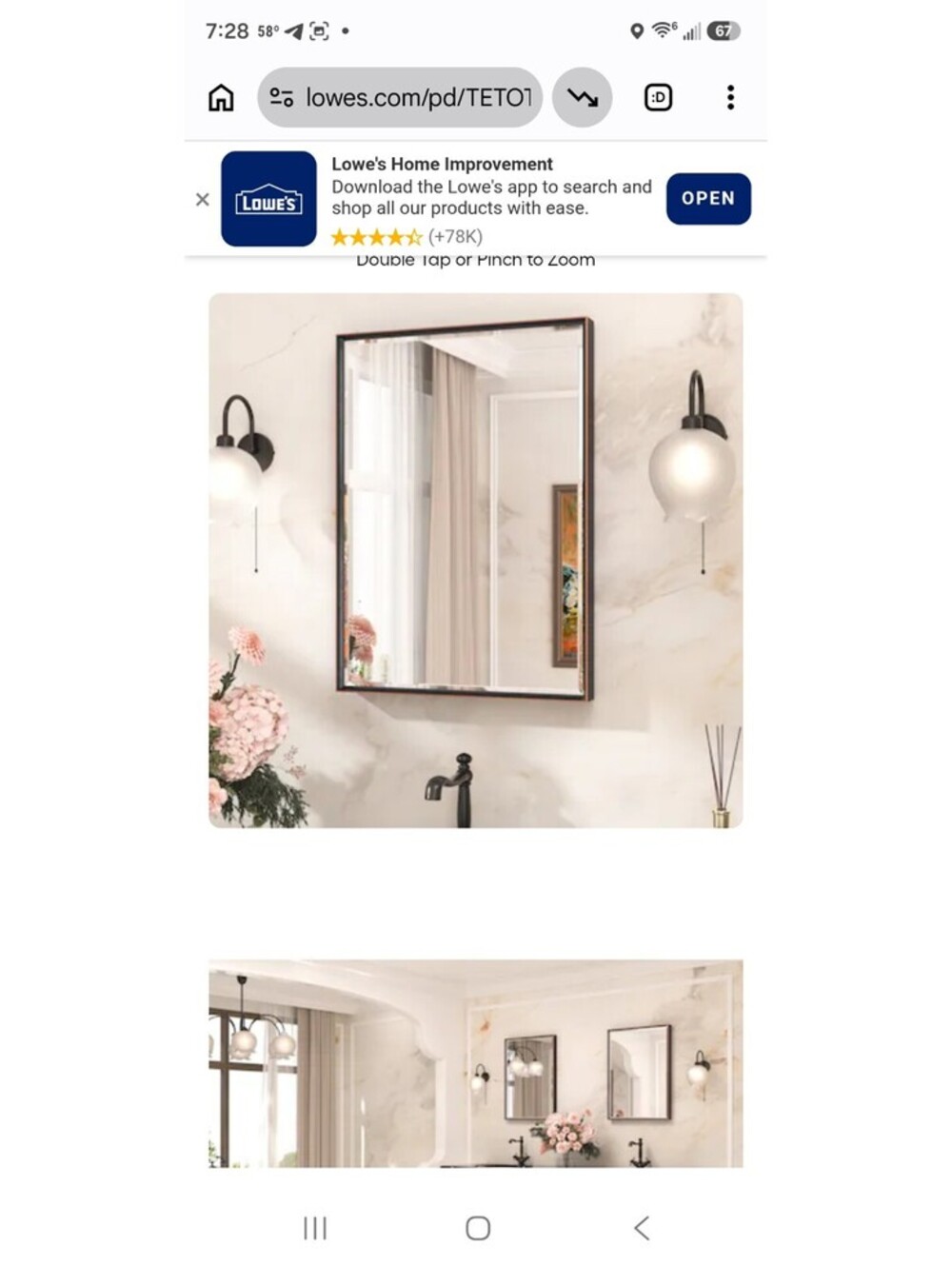 TETOTE 22x30 Inch Oil Rubbed Bronze Beveled Bathroom Vanity Mirror Metal Framed